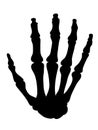Black silhouette of the bones of the hand