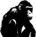 bonobo Black Silhouette Generative Ai