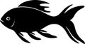 bony fish Black Silhouette Generative Ai