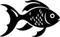 bony fish Black Silhouette Generative Ai