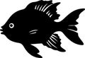 bony fish Black Silhouette Generative Ai