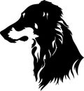 Borzoi Black Silhouette Generative Ai