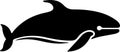 bowhead whale Black Silhouette Generative Ai