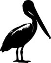 brown pelican Black Silhouette Generative Ai Royalty Free Stock Photo