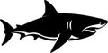 bull shark Black Silhouette Generative Ai