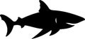 bull shark Black Silhouette Generative Ai