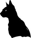 Burmese Cat Black Silhouette Generative Ai