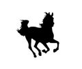 Black horse silhouette on isolated background Royalty Free Stock Photo