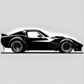 Black silhouette of a car on white background Royalty Free Stock Photo