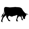 Black silhouette of cash cow on white background Royalty Free Stock Photo