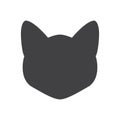 Black Silhouette Of Cat Head On A White Background. Vector Illustration