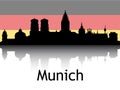 Cityscape Panorama Silhouette of Munich, Germany