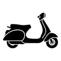 Black silhouette of a classic scooter vehicle side view Royalty Free Stock Photo