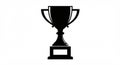 A black silhouette of a classic trophy cup with two handles on either side. The trophy Royalty Free Stock Photo