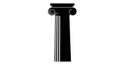 Black silhouette of a classical Ionic column with a volute at the capital. The column h Royalty Free Stock Photo