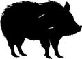 collared peccary Black Silhouette Generative Ai