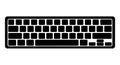 Black silhouette of a computer keyboard isolated on transparent background Royalty Free Stock Photo