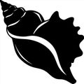 Black Silhouette Conch Shell Vector Art for Tattoo Design and Home Decor Royalty Free Stock Photo