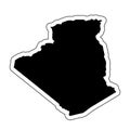 Black silhouette of the country Algeria with the contour line or