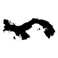 black silhouette country borders map of Panama on white background of vector illustration