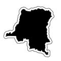 Black silhouette of the country Democratic Republic Of The Congo