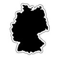 Black silhouette of the country Germany with the contour line. E
