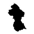 Black silhouette of country map of Guyana in South America on white background Royalty Free Stock Photo