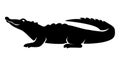 Crocodile. Vector black silhouette Royalty Free Stock Photo