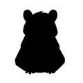 Black silhouette. Cute Brown beaver. Cartoon animal design. Flat  illustration isolated on white background. Forest Royalty Free Stock Photo