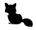 Black silhouette. Cute raccoon. North American raccoon, native mammal. Cartoon animal design. Flat  illustration isolated on Royalty Free Stock Photo