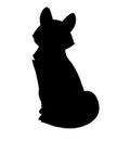 Black silhouette. Cute red fox sitting. Cartoon animal character design. Forest animal. Flat vector illustration isolated on white Royalty Free Stock Photo