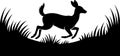 Silhouette of a Deer Running Through Grass Royalty Free Stock Photo