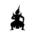 Black silhouette design of king of giant in ramayana literature standing