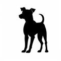 Minimalistic Silhouette Of Dog On White Background