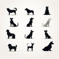 Black Silhouette Dog Illustrations: Juxtaposition Of Light And Shadow