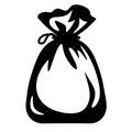 Black Silhouette of a Drawstring Bag Ideal for Tattoo Designs Royalty Free Stock Photo