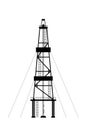 The black silhouette of a drilling rig is isolated on a white background Royalty Free Stock Photo