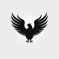 Black Wing Flying Bird Logo: Clean And Simple Design Royalty Free Stock Photo