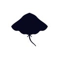 Black silhouette of electric stingray flat style, vector illustration Royalty Free Stock Photo