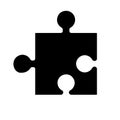 Black silhouette element game in the puzzle. application icon Royalty Free Stock Photo