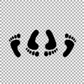 Black silhouette of feet of couple having sex sign simple icon.