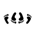 Black silhouette of feet of couple having sex simple icon.