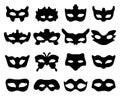 Silhouette of festive masks