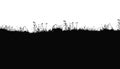 Black silhouette of field vegetation on white background Royalty Free Stock Photo