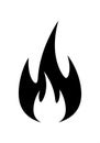 Black silhouette of a flame on a white background, featuring Royalty Free Stock Photo
