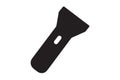 Black silhouette of a flashlight on a white background, symbolizing discovery, guidance, or searching. Royalty Free Stock Photo