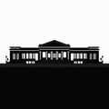 Minimalistic Black Silhouette Of Art Museum Building