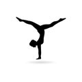 Black Silhouette of a gymnast woman icon or logo Royalty Free Stock Photo