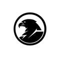 Black silhouette head of an eagle on a white background vector illustration. Royalty Free Stock Photo