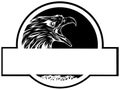 black silhouette head of an eagle on logo park. vector illustration Royalty Free Stock Photo